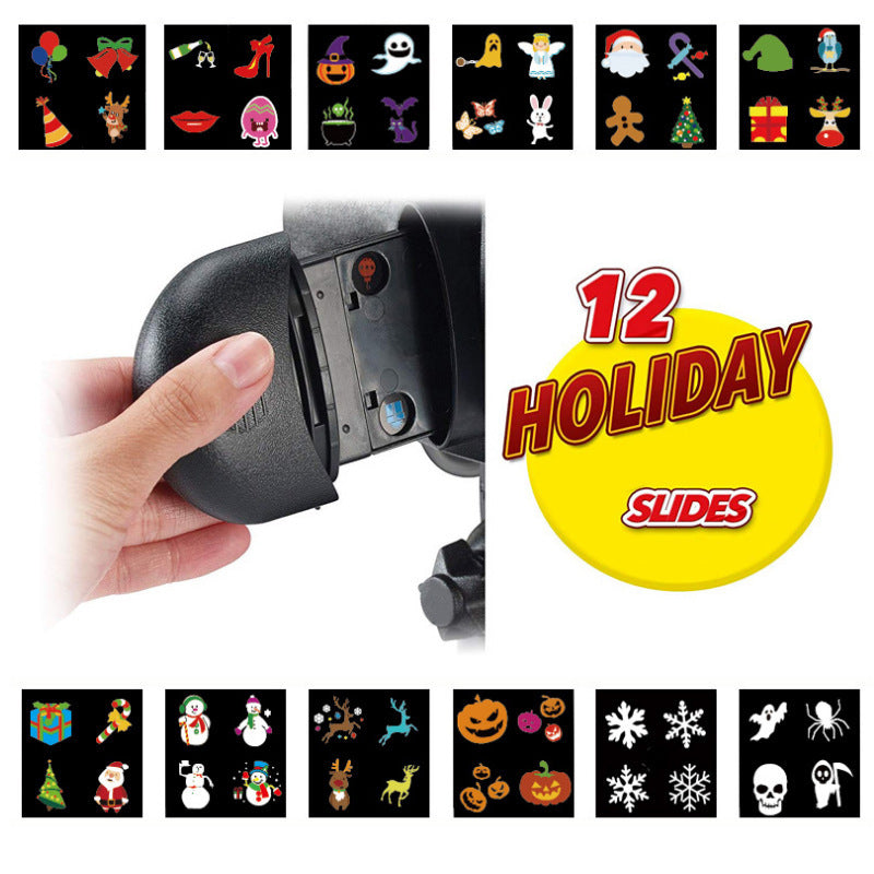 Halloween christmas snowflake led projection light