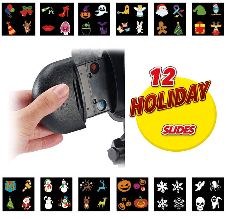 Halloween christmas snowflake led projection light